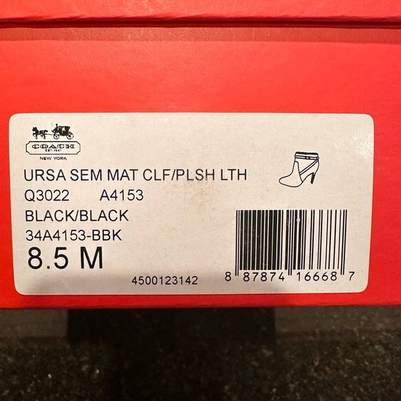 Coach Ursa ankle leather bootie stiletto heel size 8.5 - Picture 10 of 11